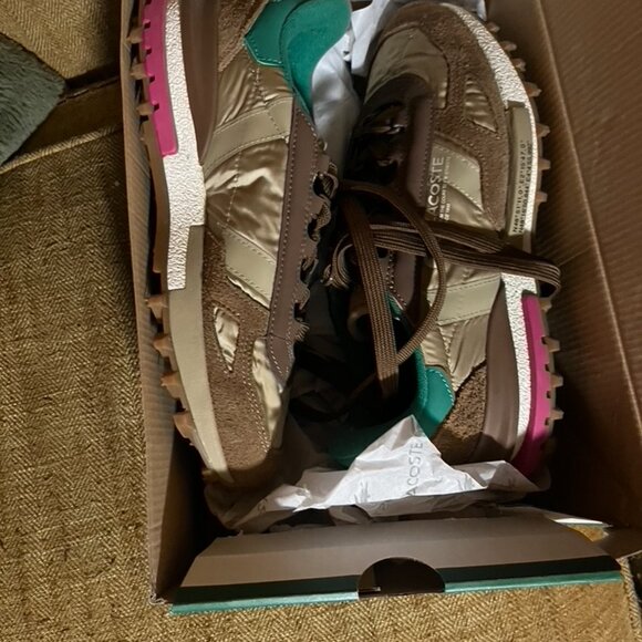 Lacoste Elite Active Women's Sneakers Brown/Green - Picture 6 of 7